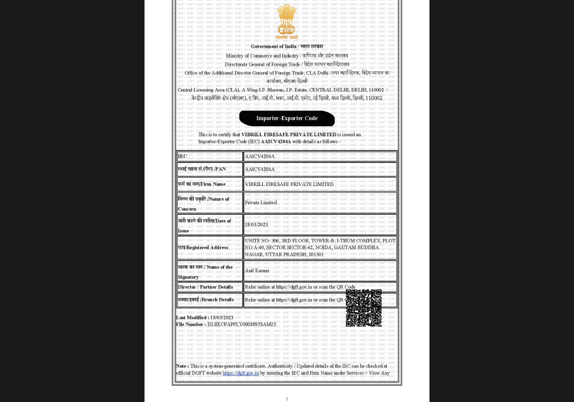 Importer-Exporter Code By Ministry Of Commerce and Industry